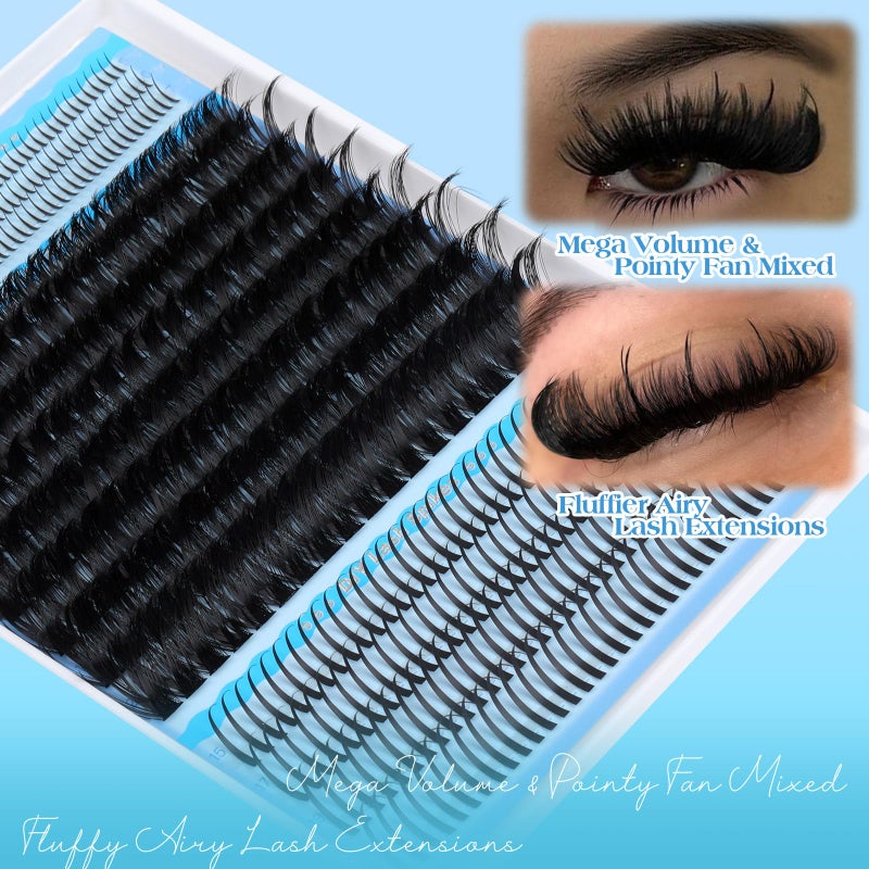 calphdiar Lash Clusters DIY Lash Spikes Eyelash Clusters 436pcs 100D Fluffier Lashes Clusters Spiky Individual Lashes with Bottom Lashes 5-21mm False Eyelashes D-Curly Manga Cluster Eyelash Extensions - Image 5