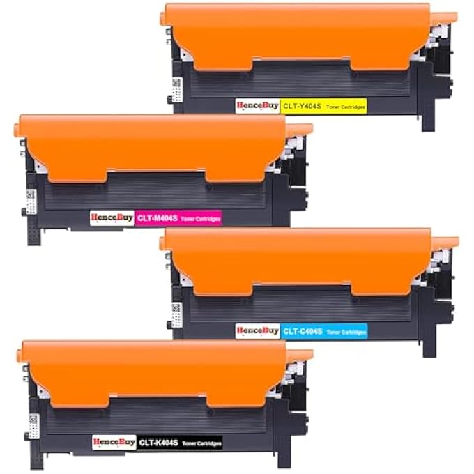 CLT-P404C TONER CARTRIDGE COMPATIBLE WITH SAMSUNG CLT-K404S C404S Y404S M404S TONER FOR XPRESS SL C480W C480FW C430W C480FN C480 C430 C48X C43X SERIES (PACK OF 4, BLACK CYAN YELLOW MAGENTA) - Image 1