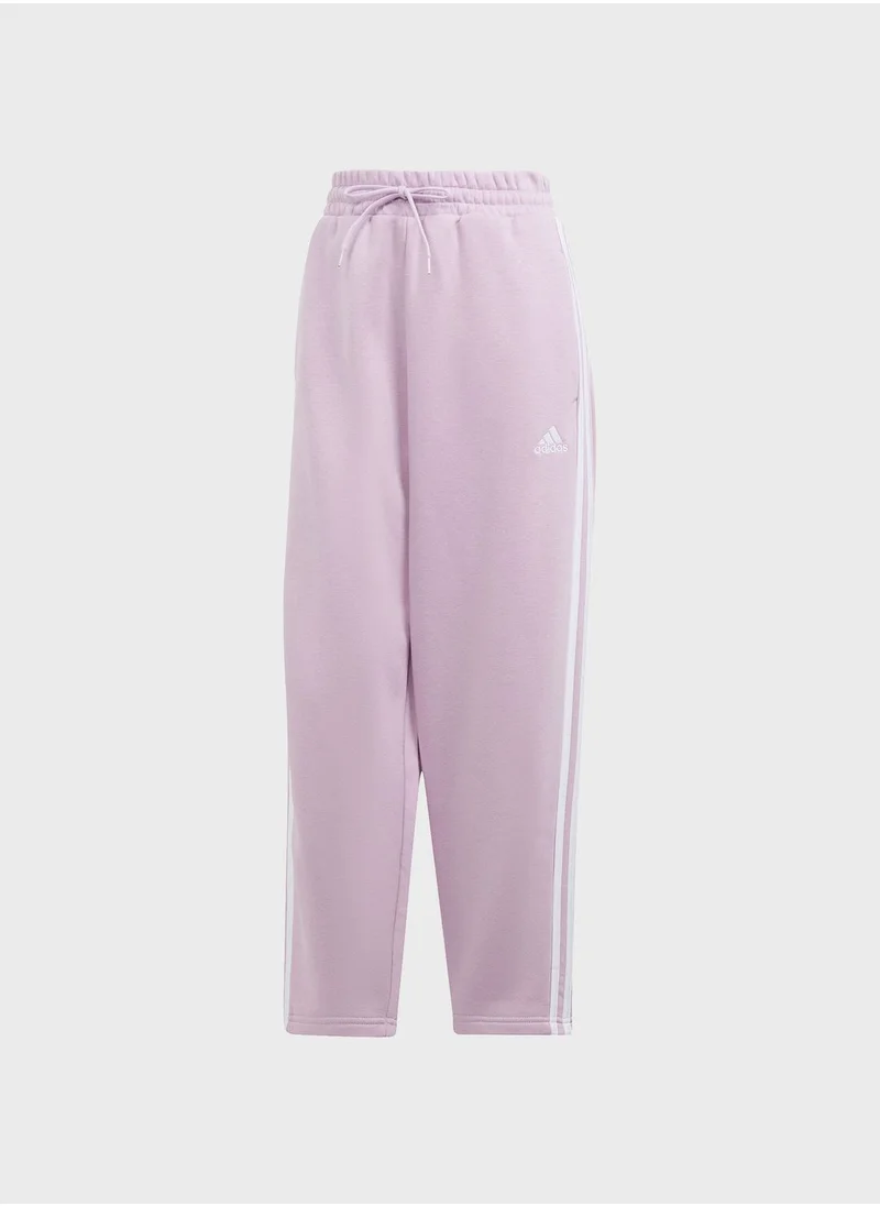 اديداس بنطال Essentials 3-Stripes Open Hem Fleece