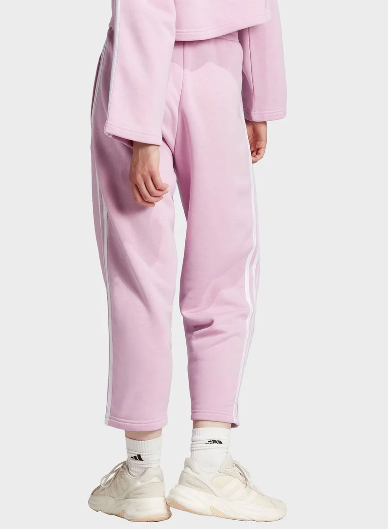 Adidas Essentials 3-Stripes Open Hem Fleece Joggers