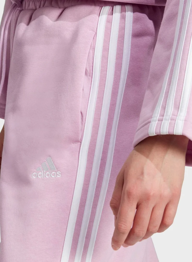 Adidas Essentials 3-Stripes Open Hem Fleece Joggers
