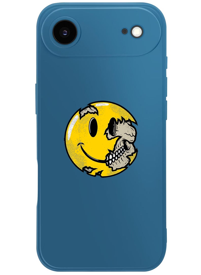 Theodor Protective Slim Fit Case Liquid Silicone Cover with Full Body Protection Anti-Scratch Shockproof Case For Apple iPhone 17 Air (Blue) Smiley (3) - Image 1