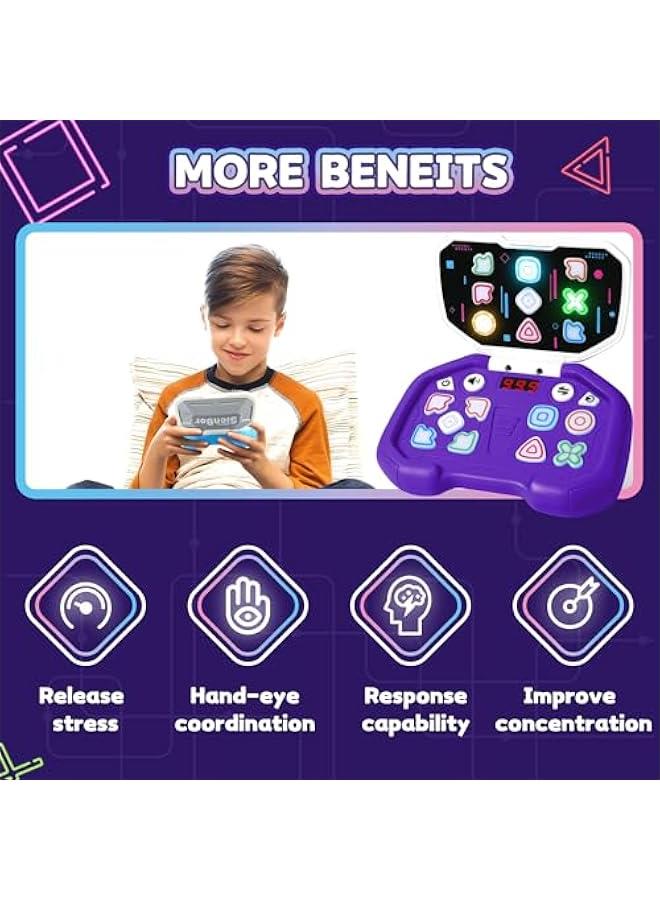Fast Push Puzzle Game for Kids Age 3-12, Light Up Brain  Memory Games Electronic Handheld Pop Fidget Games Toys for Boys Girls Birthday Gifts for 6 7 8 9 10 11 12 Years Old Kids Teens (Purple) - Image 5