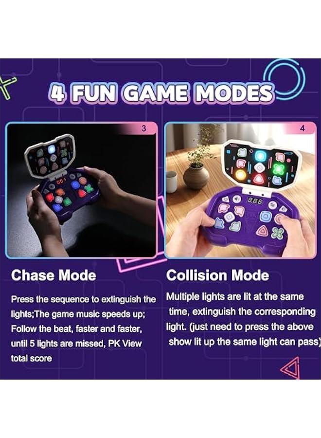 Fast Push Puzzle Game for Kids Age 3-12, Light Up Brain  Memory Games Electronic Handheld Pop Fidget Games Toys for Boys Girls Birthday Gifts for 6 7 8 9 10 11 12 Years Old Kids Teens (Purple) - Image 4