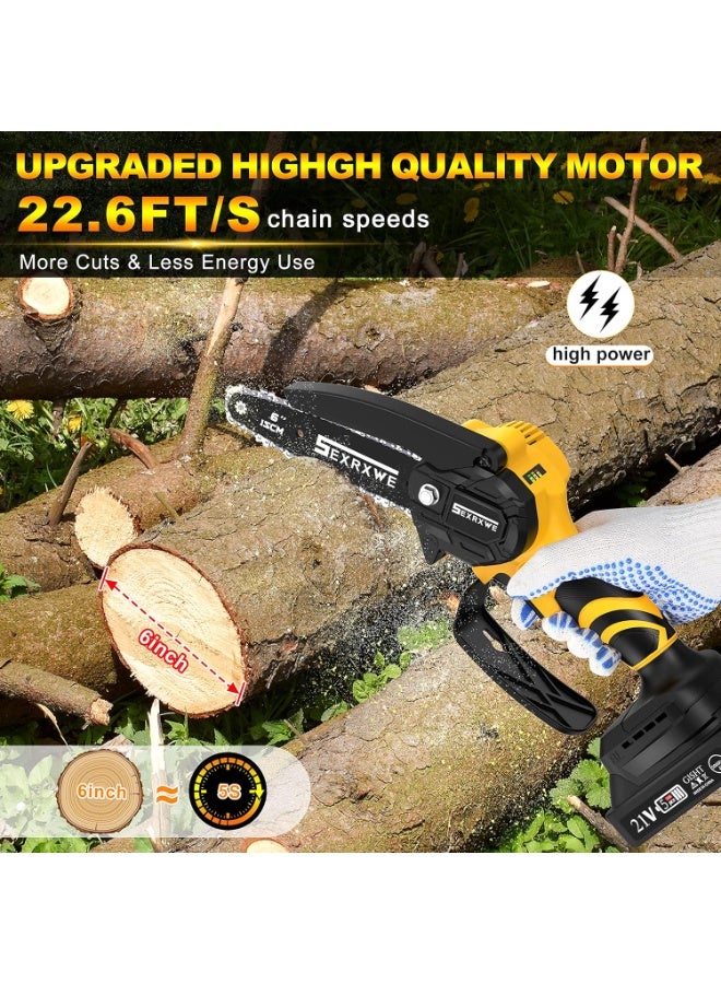 MUNTAQI Portable Handheld Electric Chainsaw – Cordless Mini Chainsaw with Battery & Charger, Lightweight One-Hand Battery Powered Chainsaw for Tree Trimming, Branch Cutting & Woodworking - Image 3