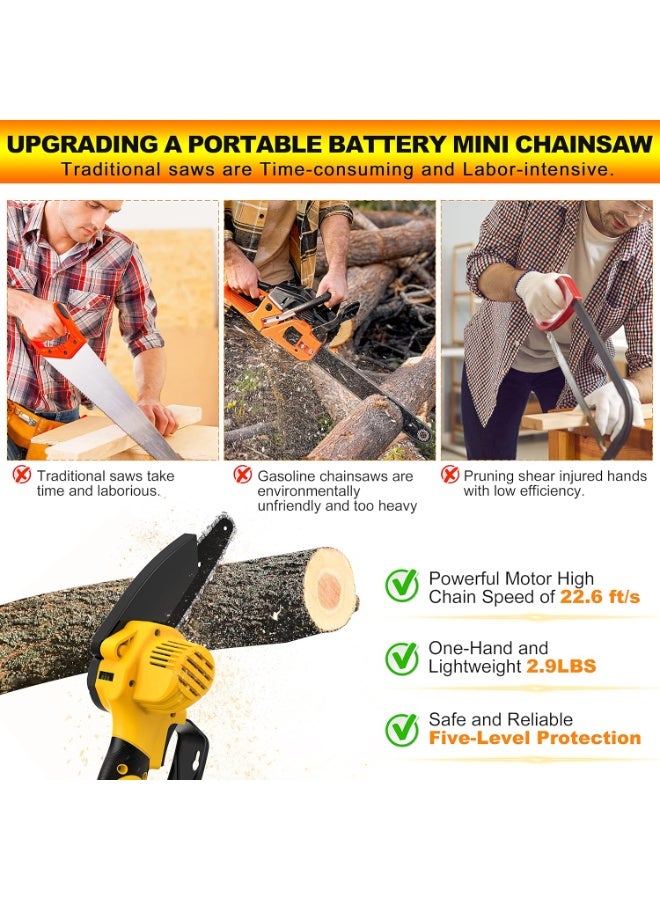 MUNTAQI Portable Handheld Electric Chainsaw – Cordless Mini Chainsaw with Battery & Charger, Lightweight One-Hand Battery Powered Chainsaw for Tree Trimming, Branch Cutting & Woodworking - Image 4
