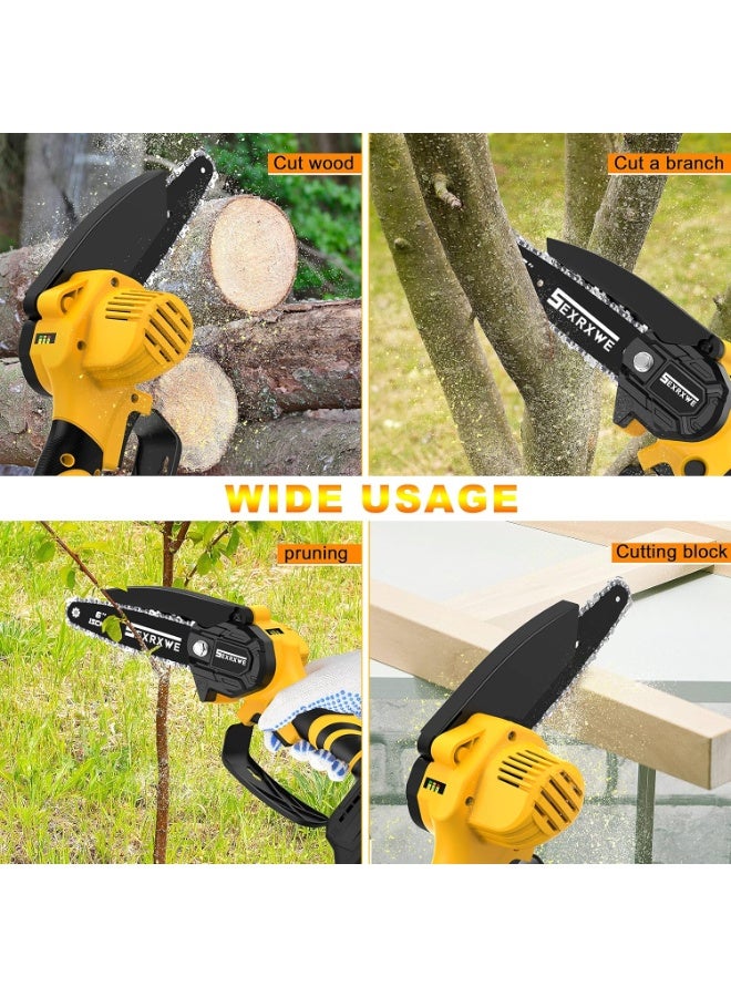 MUNTAQI Portable Handheld Electric Chainsaw – Cordless Mini Chainsaw with Battery & Charger, Lightweight One-Hand Battery Powered Chainsaw for Tree Trimming, Branch Cutting & Woodworking - Image 2