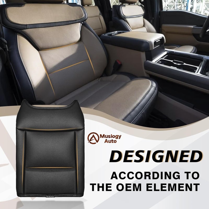Muslogy غطاء مسند الذراع لوحة التحكم المركزية من ، مناسب لسيارات Ford F250 وF350 وF450 للأعوام 2023-2025 و2026 (طراز Super Duty)؛ وسادة مسند الذراع مريحة، مع حامي من الجلد النباتي، سمك عادي (فقط لمقاعد النوع “Bucket Seat”). - Image 3