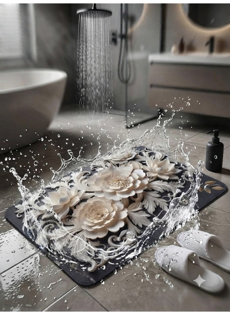 دواسة حمام ومطبخ 3D فائقة الامتصاص سريعة الجفاف، مطاطية غير قابلة للانزلاق سهلة التنظيف - Image 2