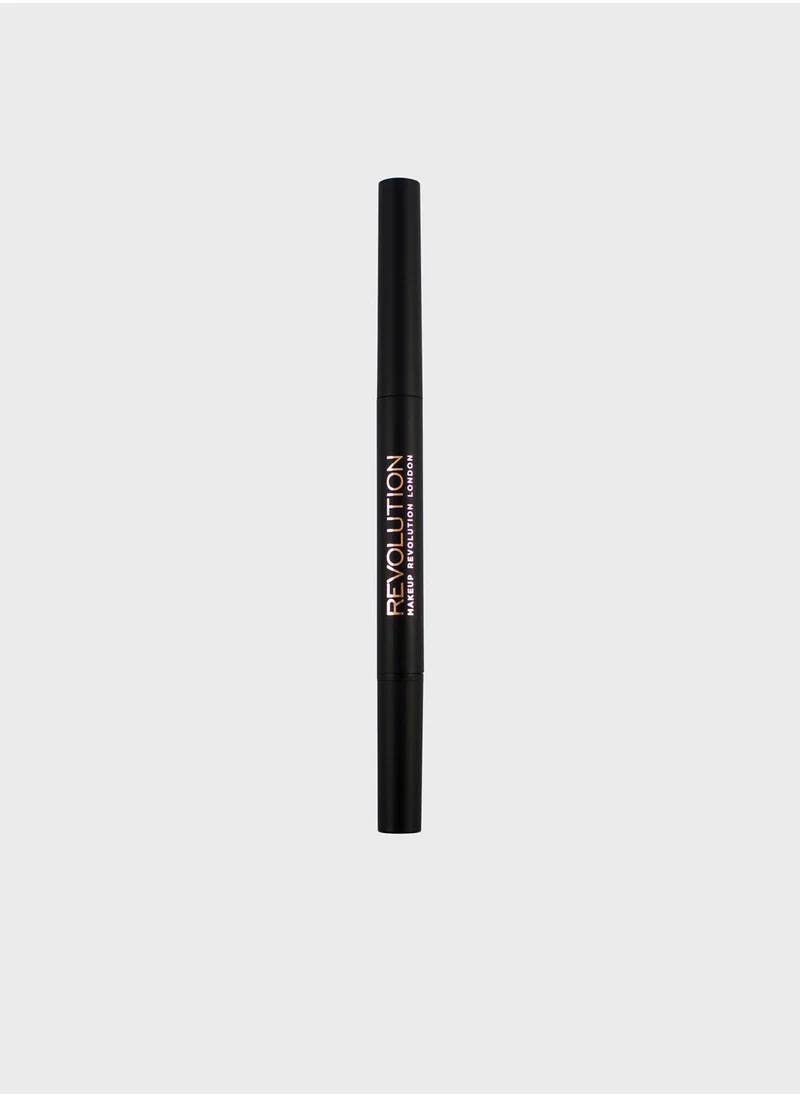 REVOLUTION Duo Brow Pencil - Medium Brown