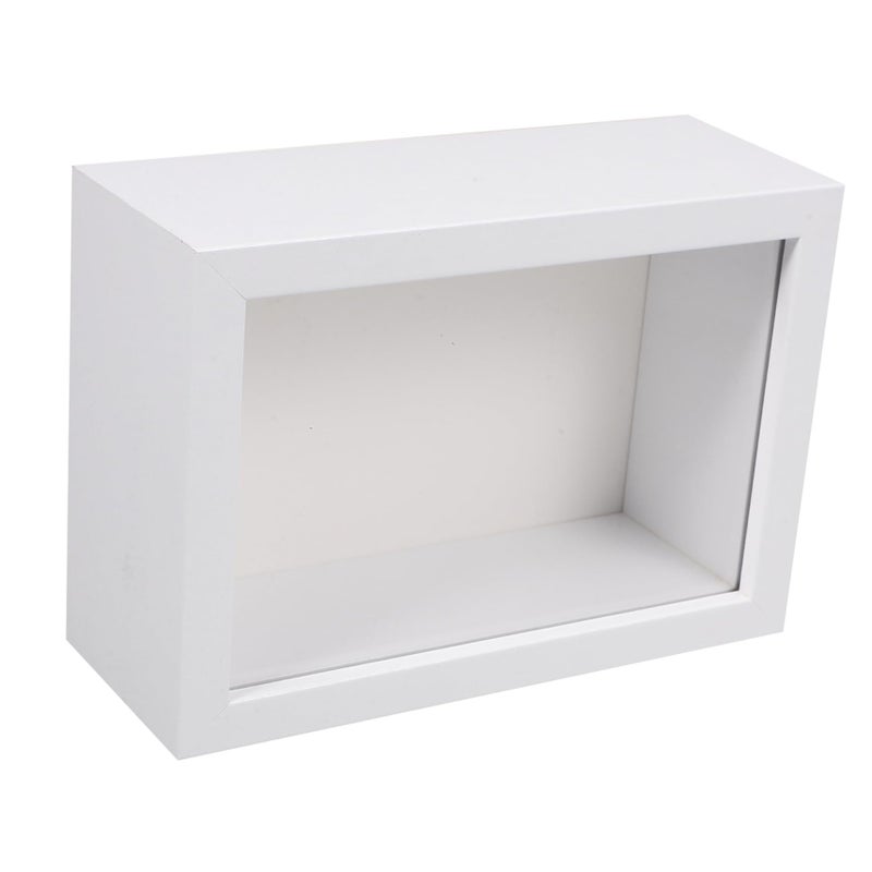 White Rustic Wooden Shadow Box Frame For Displaying Insect Specimens And Dried Flowers - Image 2
