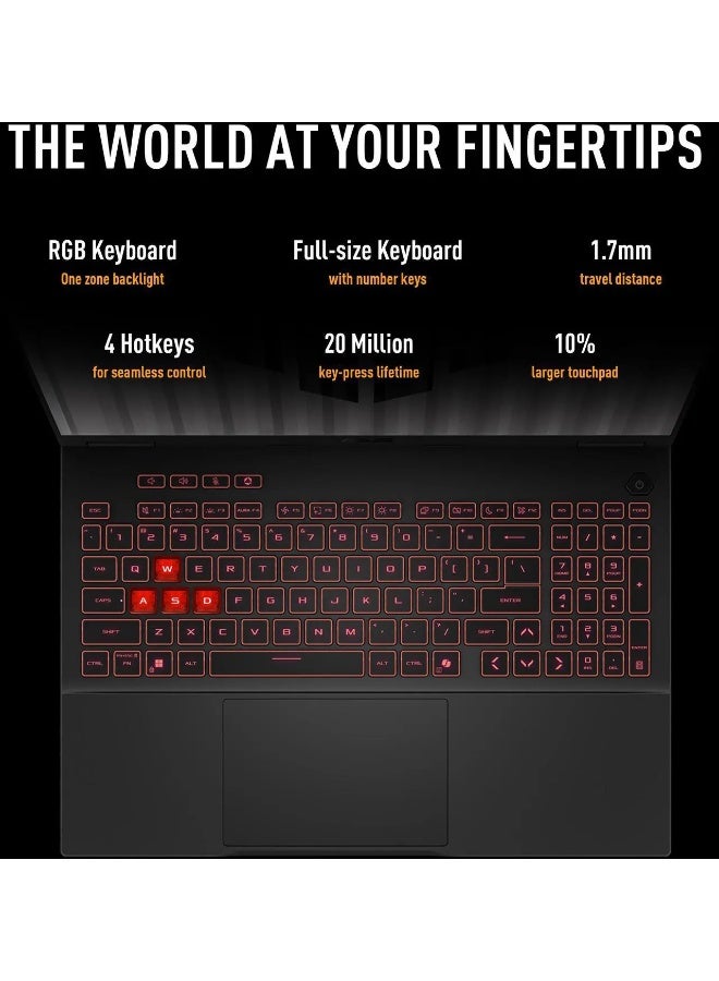 أسوس TUF Gaming Laptop A16, AMD Ryzen 7 260, 16GB RAM, 512GB SSD, Nvidia RTX 5060 8GB, 16" WUXGA 165 Hz  Display, Windows 11 Home, English Gray - Image 4