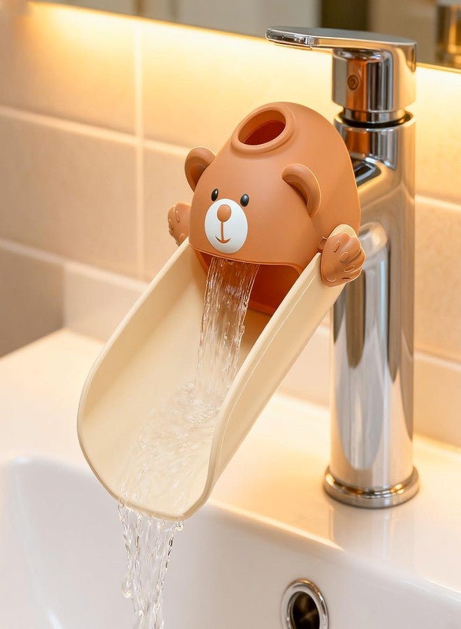 SKYROKU مجموعة موسع صنبور الأطفال من SKYROKU وغطاء فوهة حوض الاستحمام - غسل اليدين المستقل ووقت الاستحمام الآمن للأطفال، الرضع، والأطفال بتصميم دب و حوت لطيف، احصل على مجموعة ووفّر! - Image 2