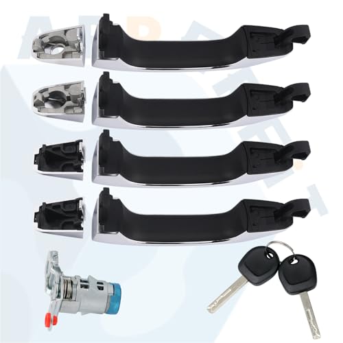 APPERFiT Exterior Door Handles wLock Cylinder Chrome Compatible with 20142020 Chevy Chevrolet Silverado 1500 2500 3500 Suburban Tahoe GMC Sierra Yukon Replaces 84711849 84713663 13590041 - Image 3