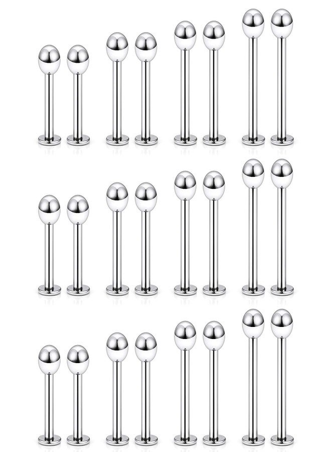 Ftovosyo Labret Barbell 24PCS Monroe Lip Barbell Ring Helix Earring Tragus Cartilage Studs Surgical Steel Piercing Jewelry for Women Men 14G 8mm 10mm 12mm 14mm - Image 1