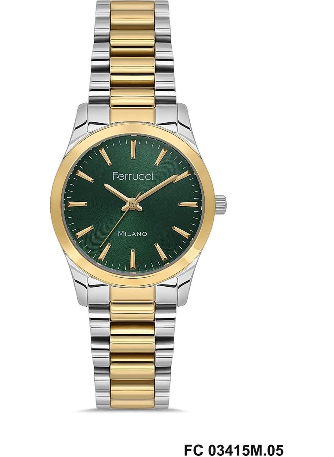 Ferrucci Women's Wristwatch Fc 03415M Silver-Gold Green Color Original 2 Year Warranty + Bracelet Gift  - Image 1