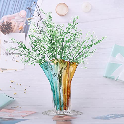 DOVDOV Hand Blown Wide Mouth Petal Glass vase, Colorful Modern Glass Art Home Decoration vase for Family Living Room, Wedding Venue, Dining Table Centerpiece, entryway Tabletop - Image 4