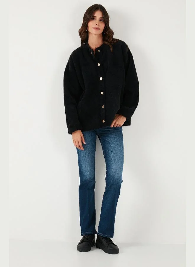 ليلا كارديجان نسائي من ليلا بنقشة كبس زر