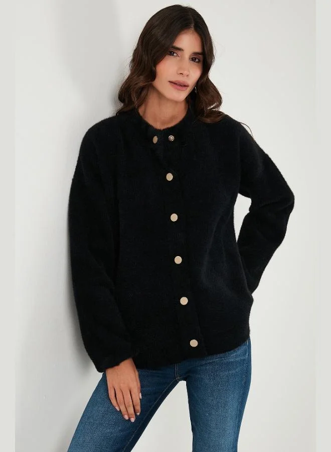 ليلا كارديجان نسائي من ليلا بنقشة كبس زر