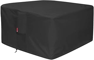 SheeChung SheeChung Large 43" Square Fire Pit Cover - Waterproof 600D Heavy Duty Square Patio Fire Pit Table Cover Black (Square  - Image 1