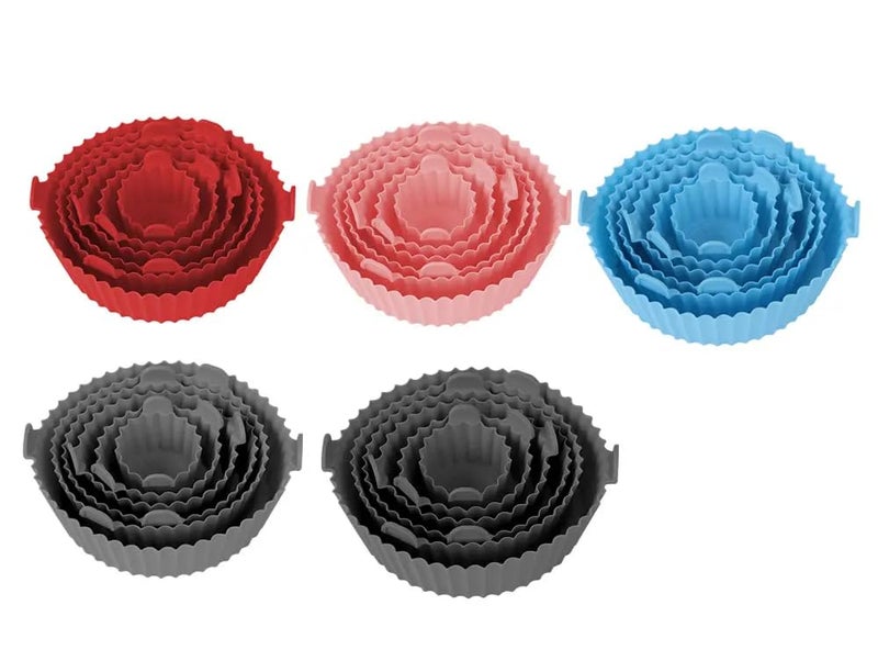 Zulay Kitchen Zulay Kitchen 6 Pcs Round Reusable NonStick air Fryer Accessories Silicone Coating Pot BasketMulticolor  - Image 4