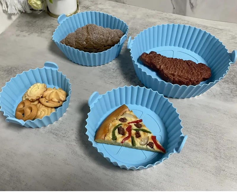 Zulay Kitchen Zulay Kitchen 6 Pcs Round Reusable NonStick air Fryer Accessories Silicone Coating Pot BasketMulticolor  - Image 5