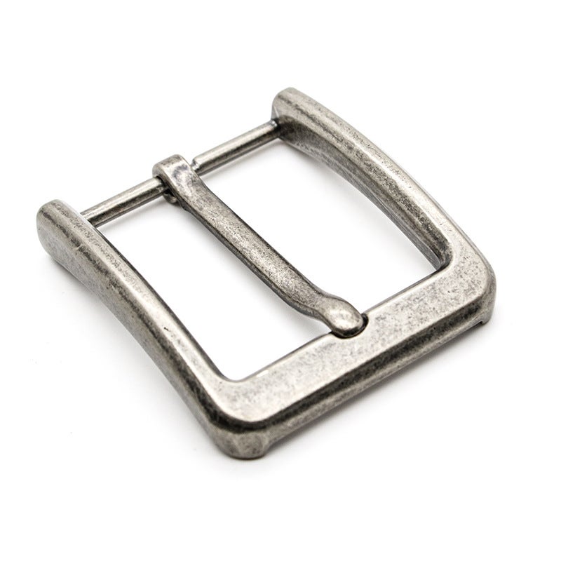 Mens Pin-style Zinc Alloy Belt Buckle Luxury 4.0cm Metal Head vintage antique silver 