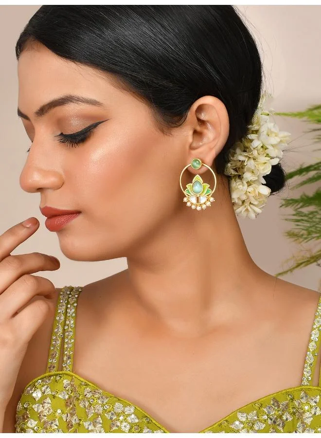 VOYLLA Forever More Lotus Inspired Hoop Earings