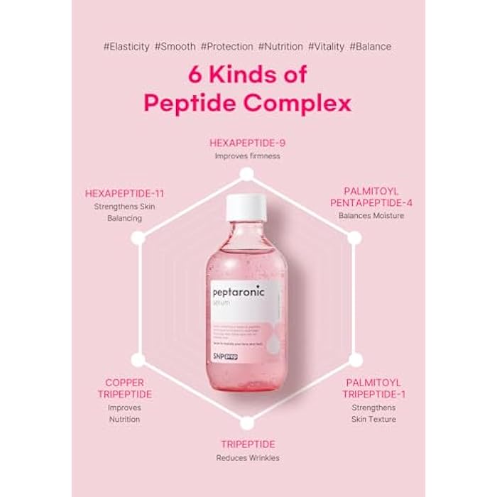 Snp 6 Peptides + 5 Hyaluronic Acid Face Serum | Firming, Soothing & Moisturizing Korean Skincare for Dry Skin | Lightweight & Non-Sticky Serum for Sensitive Skin | 7.43 fl oz - Image 5