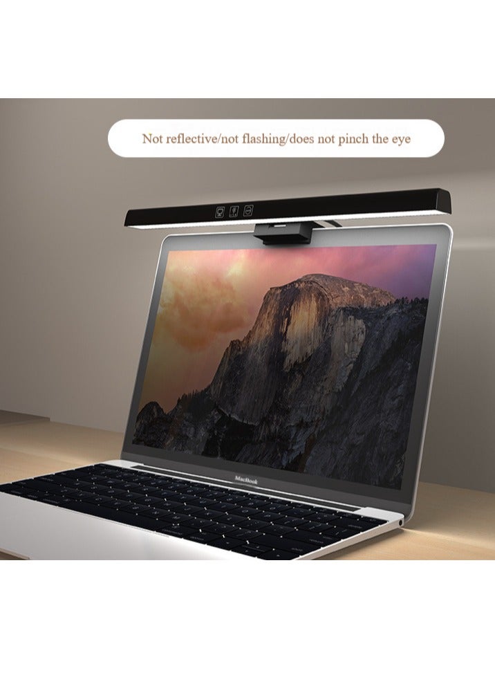 Loquat Monitor Lamp LED Light with Touch Control and 3 Color Temperature, USB Port Eye-Care Screen Lamp for Office Home (Black) - Image 2