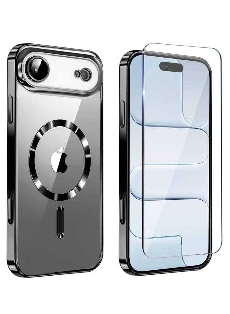 جاجيك iPhone 17 Air Clear Case Compatible with MagSafe | Transparent Shockproof Cover for iPhone 17 Air 6.5-Inch | Crystal Clear Slim Fit Protective Case with Tempered Glass Screen Protector | Anti-Scratch Anti-Yellowing Full HD Glass Screen Protection – Ultra-Slim Lightweight Hard Back Case for Maximum Drop Protection - Image 1