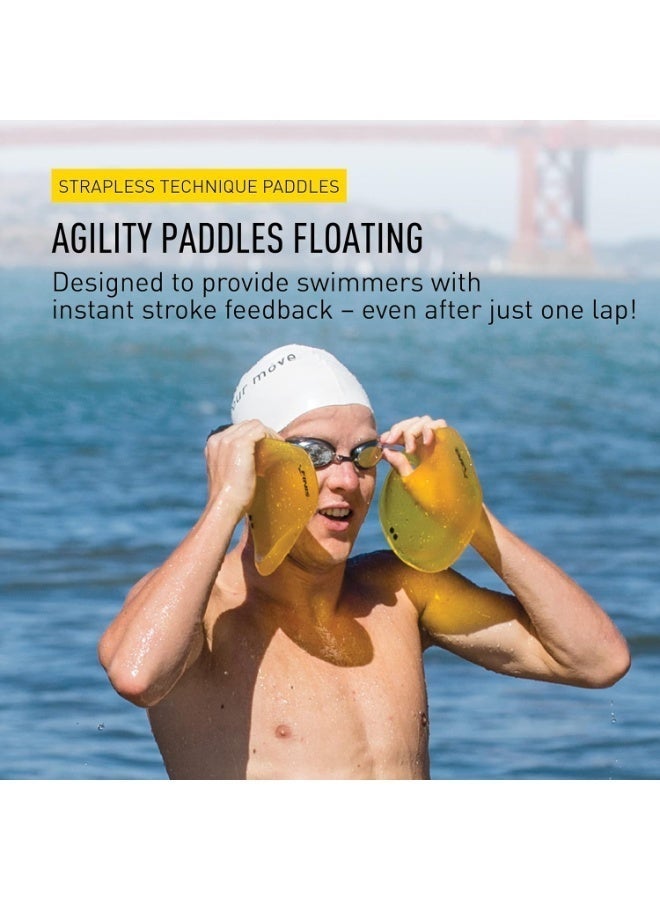 FINIS Agility Floating Swim Paddles - Strapless Design for Stroke Technique - Instant Feedback - Medium - Image 2