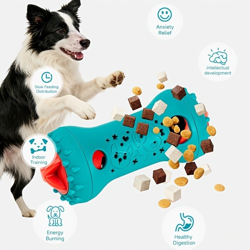 Dog Slow Feeder Bowl Dumbbell Shape Rolling Slow Food Toy - Image 4