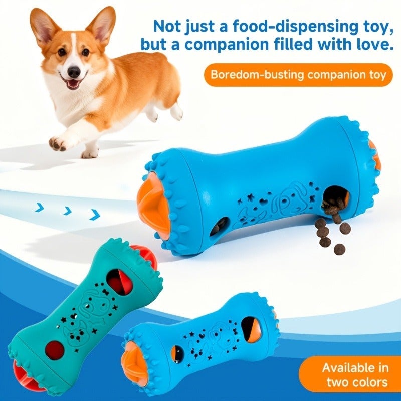Dog Slow Feeder Bowl Dumbbell Shape Rolling Slow Food Toy - Image 5