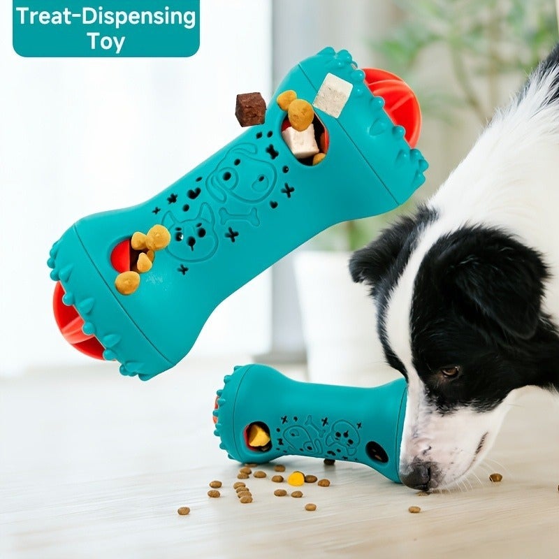Dog Slow Feeder Bowl Dumbbell Shape Rolling Slow Food Toy - Image 3