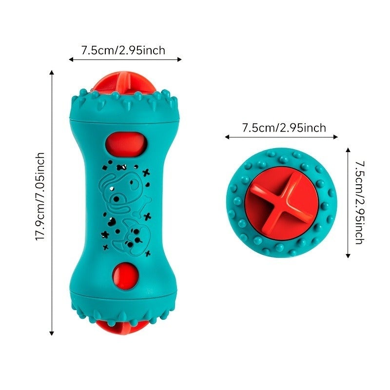 Dog Slow Feeder Bowl Dumbbell Shape Rolling Slow Food Toy - Image 2