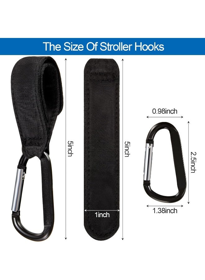 Tuanse 6 Pack Baby Stroller Hooks for Hanging Diaper Bags Stroller Clips for Bags Multipurpose Hooks for Grocery Shopping Bags Stroller Accessories Pram Buggy Clips Straps Hook - Image 3