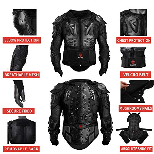 Gute Motorcycle Protective Jacket with Full Body Armor, Motocross Protective Jacket Armour, Sport Motocross MTB Racing & Off-Road Chest Protection Dirt Bike Gear for Men (Large) - Image 3