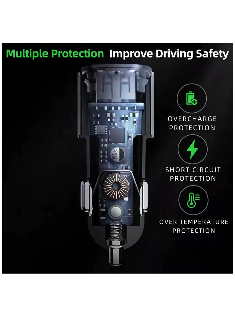 Captaintech 4 in 1 Multi-Port car Charger, with 1 USB A+3 in 1 Charging Cable iPhone, Type C, Micro.Multi-Purpose Vehicle Charger to Charge Different Types of Mobile Phones, no Need to Buy a Charging Cable - Image 3