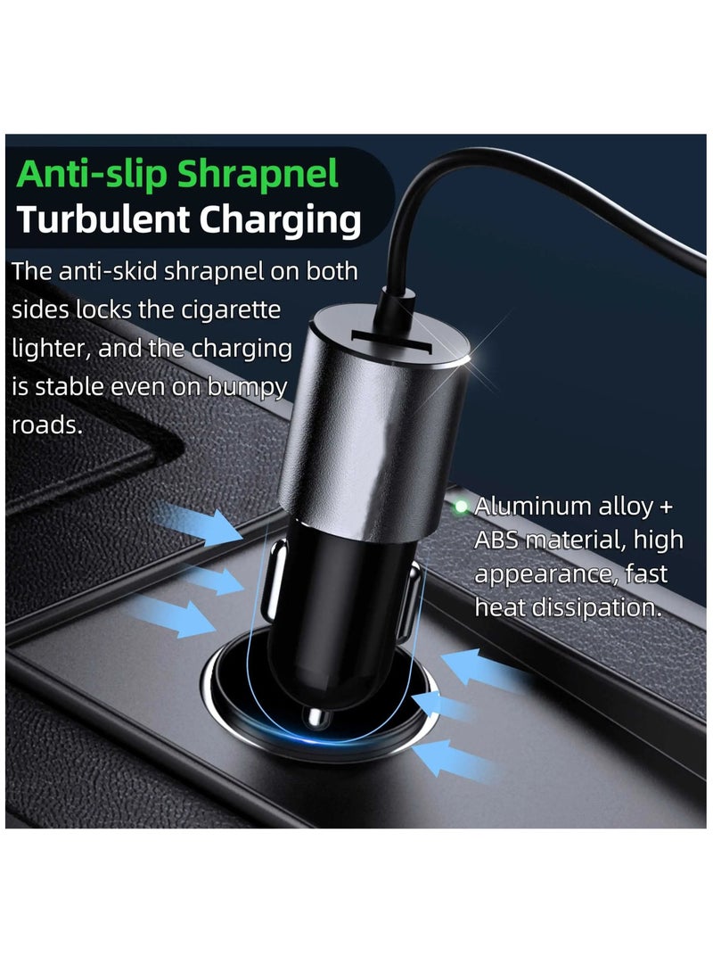 Captaintech 4 in 1 Multi-Port car Charger, with 1 USB A+3 in 1 Charging Cable iPhone, Type C, Micro.Multi-Purpose Vehicle Charger to Charge Different Types of Mobile Phones, no Need to Buy a Charging Cable - Image 5