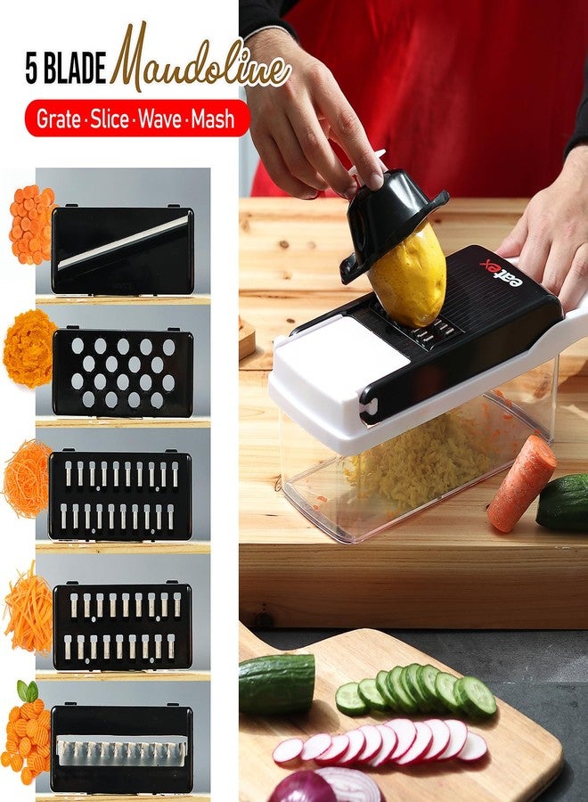 EatEx Vegetable Chopper with Container, Multifunctional Veggie Chopper Vegetable Cutter, Onion Chopper Dicer, Salad Chopper, Onion Cutter, 21 Piece Food Chopper, Vegetable Spiralizer, Julienne Peeler - Image 3
