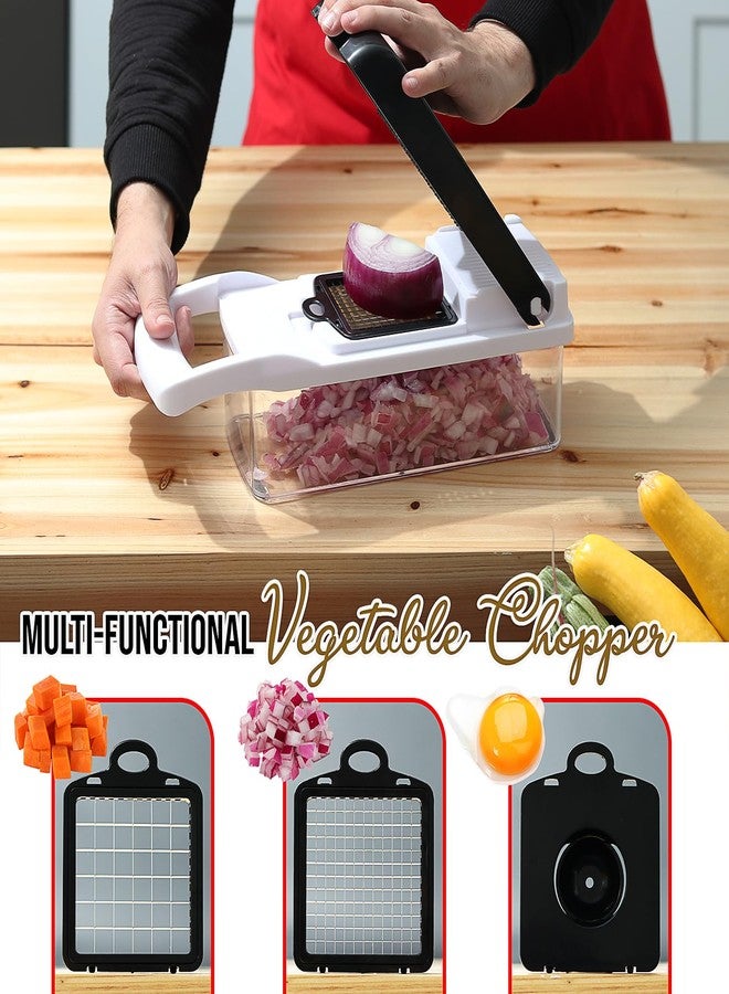 EatEx Vegetable Chopper with Container, Multifunctional Veggie Chopper Vegetable Cutter, Onion Chopper Dicer, Salad Chopper, Onion Cutter, 21 Piece Food Chopper, Vegetable Spiralizer, Julienne Peeler - Image 2