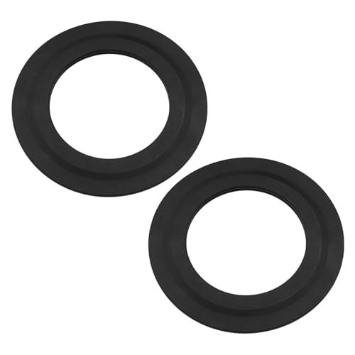 SING F LTD 2PCS Toilet Flush Valve Gasket Replacement Toilet Flush Valve Rubber Seal Washer 43mm X 71mm 34490507 Compatible with Siamp Optima 49 50, Black - Image 1