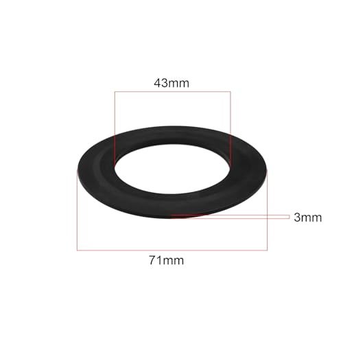 SING F LTD 2PCS Toilet Flush Valve Gasket Replacement Toilet Flush Valve Rubber Seal Washer 43mm X 71mm 34490507 Compatible with Siamp Optima 49 50, Black - Image 4