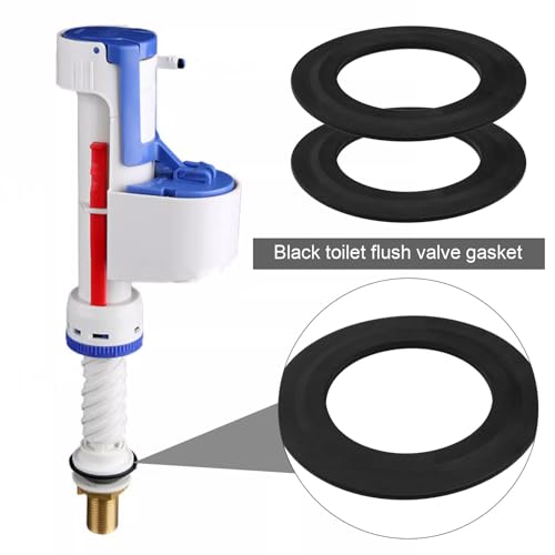 SING F LTD 2PCS Toilet Flush Valve Gasket Replacement Toilet Flush Valve Rubber Seal Washer 43mm X 71mm 34490507 Compatible with Siamp Optima 49 50, Black - Image 2