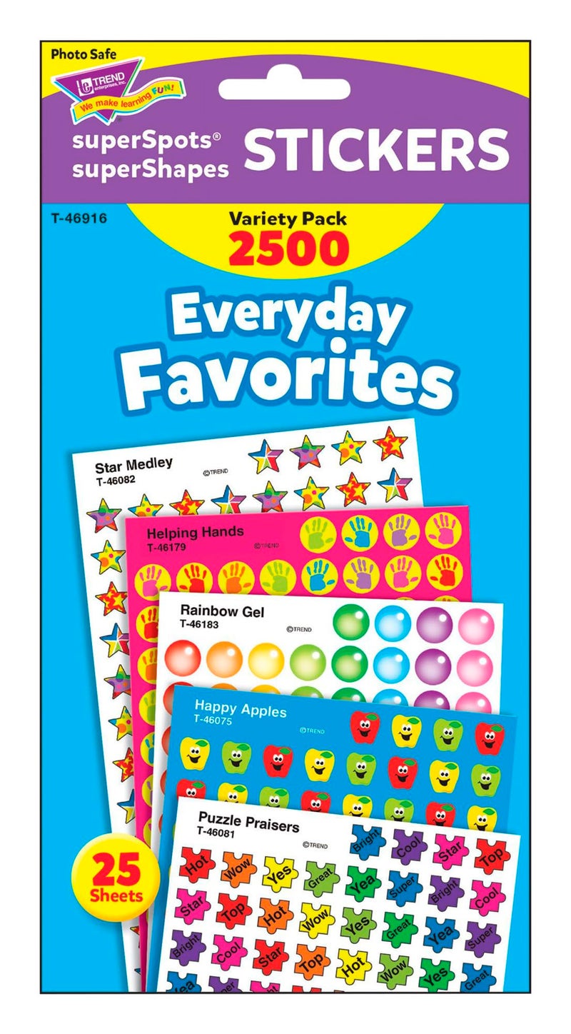 Trend Everyday Favorites superSpots & superShapes Stickers Variety Pack by TREND Enterprises, Inc. 2500 ct; 7/16" Incentive Chart Size - Image 2