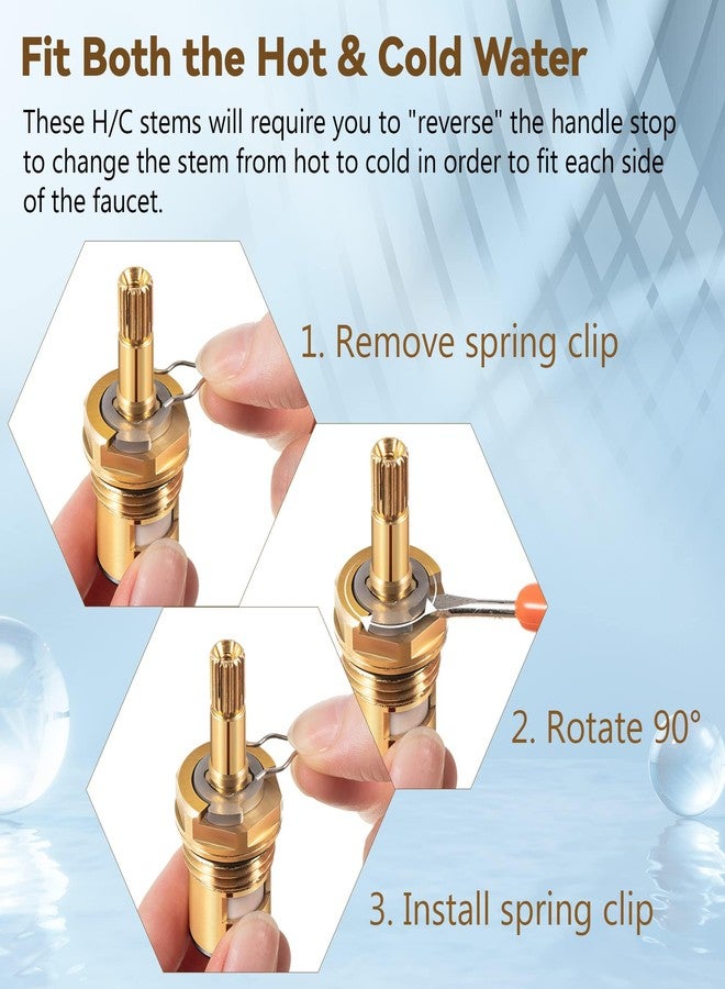 Enhon 2 Pack Faucet Cartridge Compatible with American Standard 994053-0070a or 994053-0070a/H Bathroom Kitchen Bathtub Faucet Stem Replacement, 4z-24h Hot and Cold Replacement Stem, Brass - Image 4