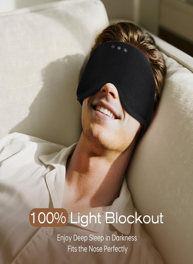 ZHENYEMEI Bluetooth Sleep Headphones for Side Sleepers with Timming Setting, 100% Blackout 3D Contoured Eye Mask for Sleeping & Music Auto Shut Off, Breathable No Pressure for Side Sleeper Travel - Image 2