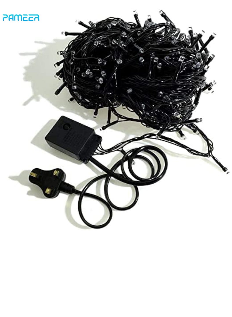 PAMEER - Multicolor 55ft 210 LEDs String Lights Black Wire Plug-in  String Home Decorative LED Strip for Christmas EID Ramadan Diwali and Wedding Parties Decoration Box Button Control 8 Modes - Image 1