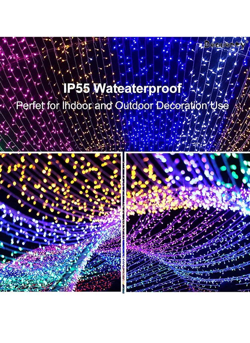 PAMEER - Multicolor 55ft 210 LEDs String Lights Black Wire Plug-in  String Home Decorative LED Strip for Christmas EID Ramadan Diwali and Wedding Parties Decoration Box Button Control 8 Modes - Image 1